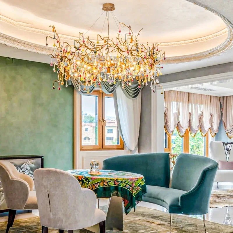 Afralia™ French Crystal Chandelier: Full Copper, High Grade, LED, Elegant for Dining Room & Living Room