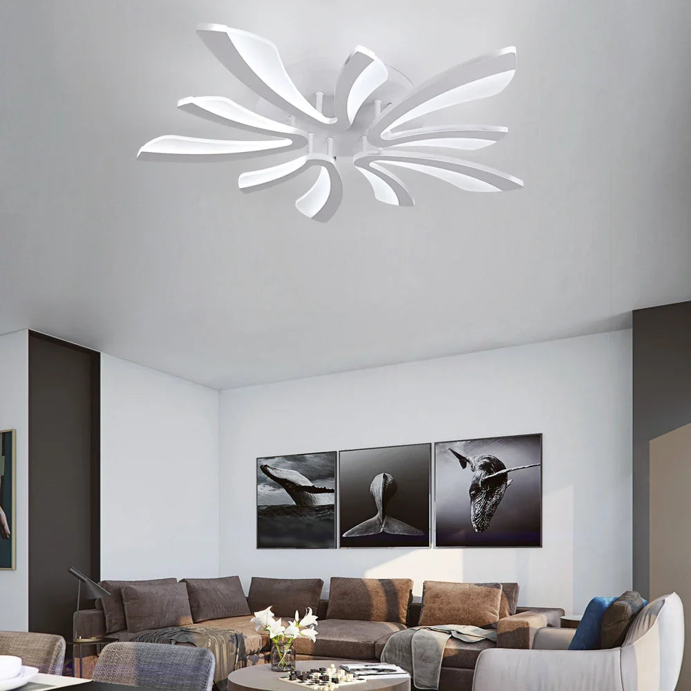 Afralia™ Acrylic LED Chandelier RC Dimming Modern Ceiling Lamp for Living Dining Room