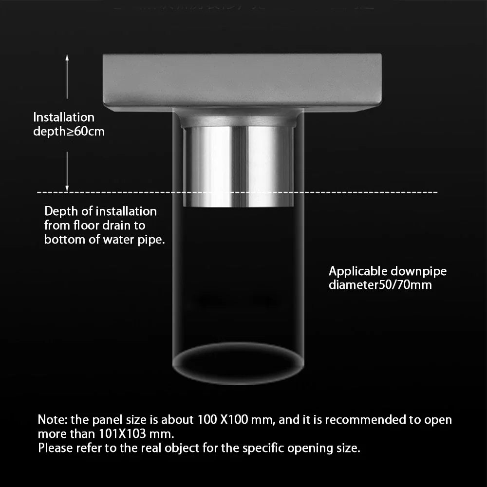 Afralia™ Square Bathroom Floor Drain 15*15cm - Anti-odor Shower Strainer Drainage