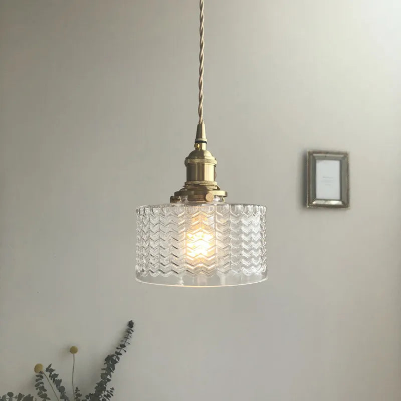 Afralia™ Green Glass LED Hanging Light Fixture Copper Socket Modern Pendant Lamp