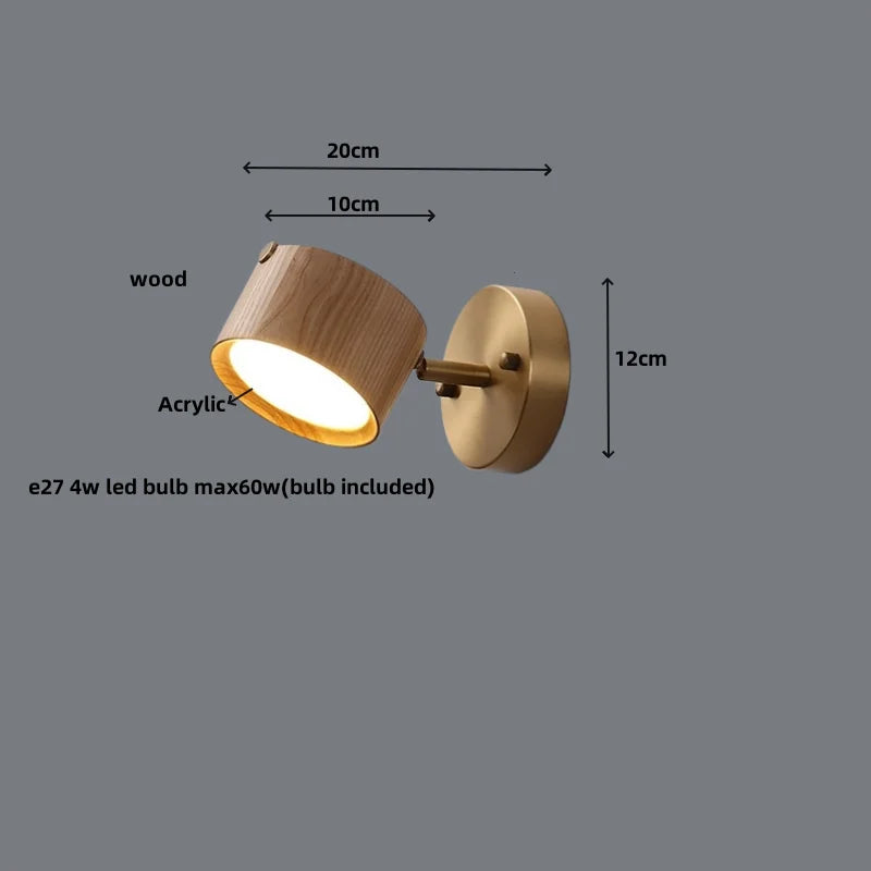 Afralia™ LED Wood Base Wall Sconce Modern Art Light Fixture for Living Room & Bathroom