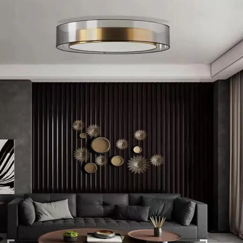 Afralia™ Nordic Minimalist Ceiling Lamp Black Gold LED Study Creative Room Decor