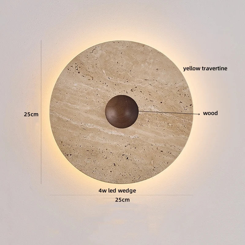 Afralia™ Terrazzo Marble Stone LED Wall Sconce Lamp, Modern Nordic Bedside Light