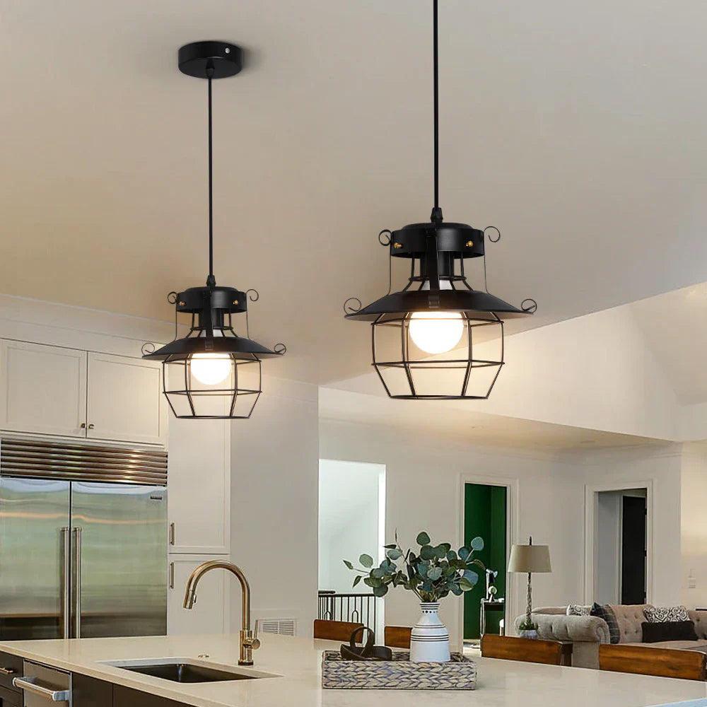 Afralia™ Retro Industrial Pendant Light Fixture for Kitchen Island Dining Room Decor