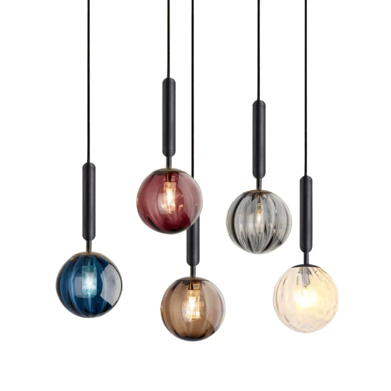Afralia™ Modern Glass Pendant Lamp LED Nordic Minimalist Restaurant Bar Bedroom Light
