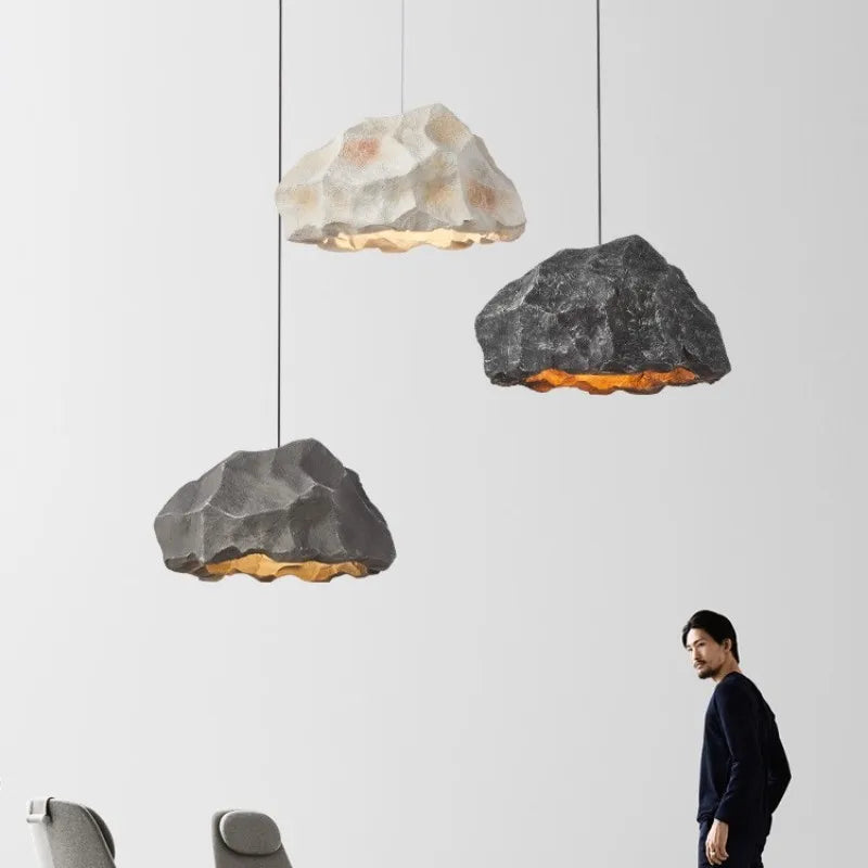 Afralia™ Wabi Sabi Rock Pendant Light for Modern Loft Dining Room