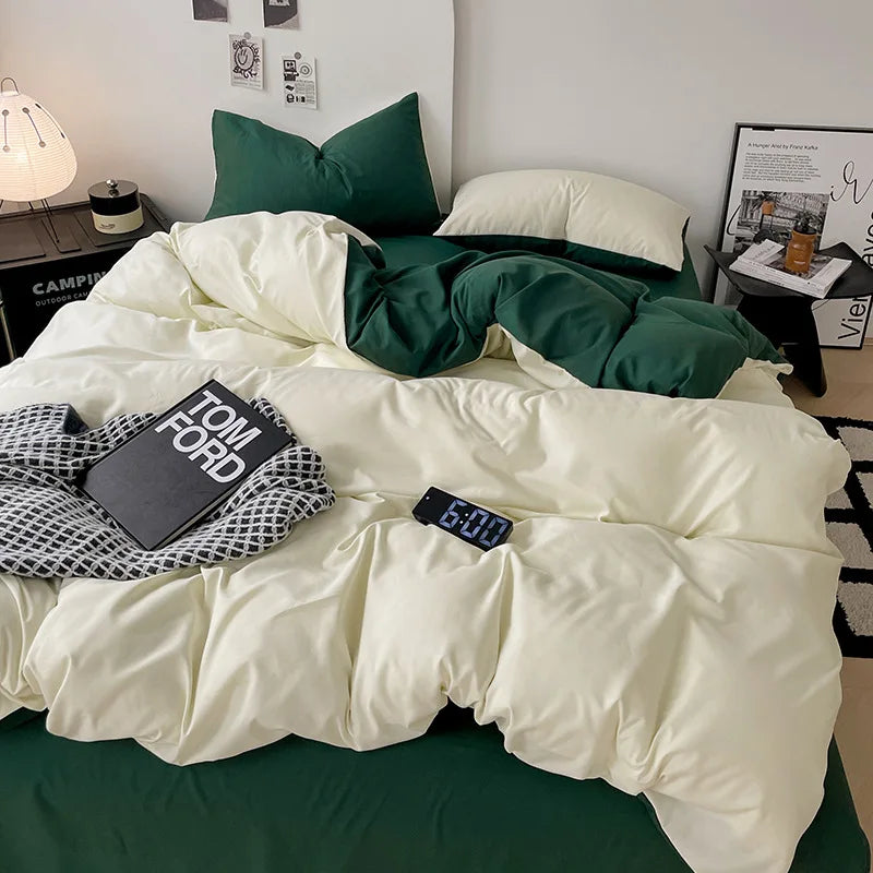 Afralia™ Cotton Bed Sets Comforter Cover Set with Corner Ties