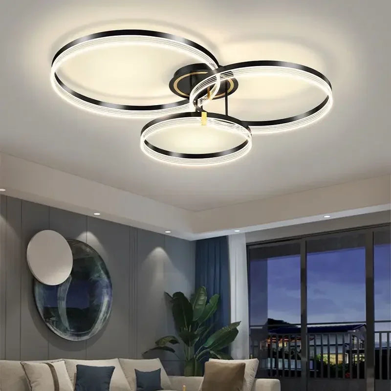 Afralia™ Modern LED Ceiling Lamp with Remote Control - Contemporary Acrylic Light Fixture for Versatile Home Decor