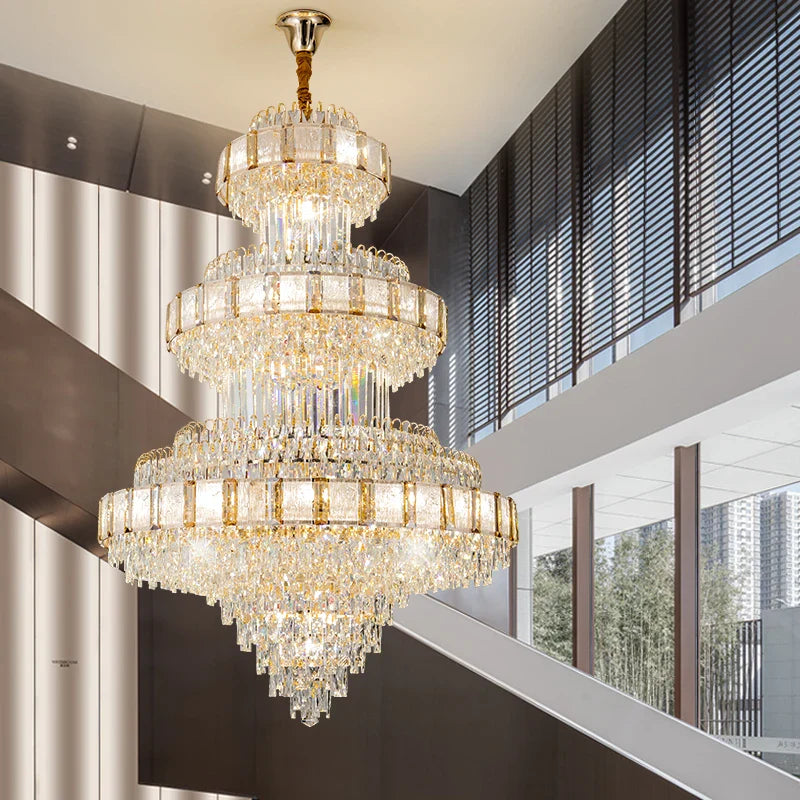 Afralia™ Crystal Chandelier: Modern European Loft Duplex Villa Staircase Lighting