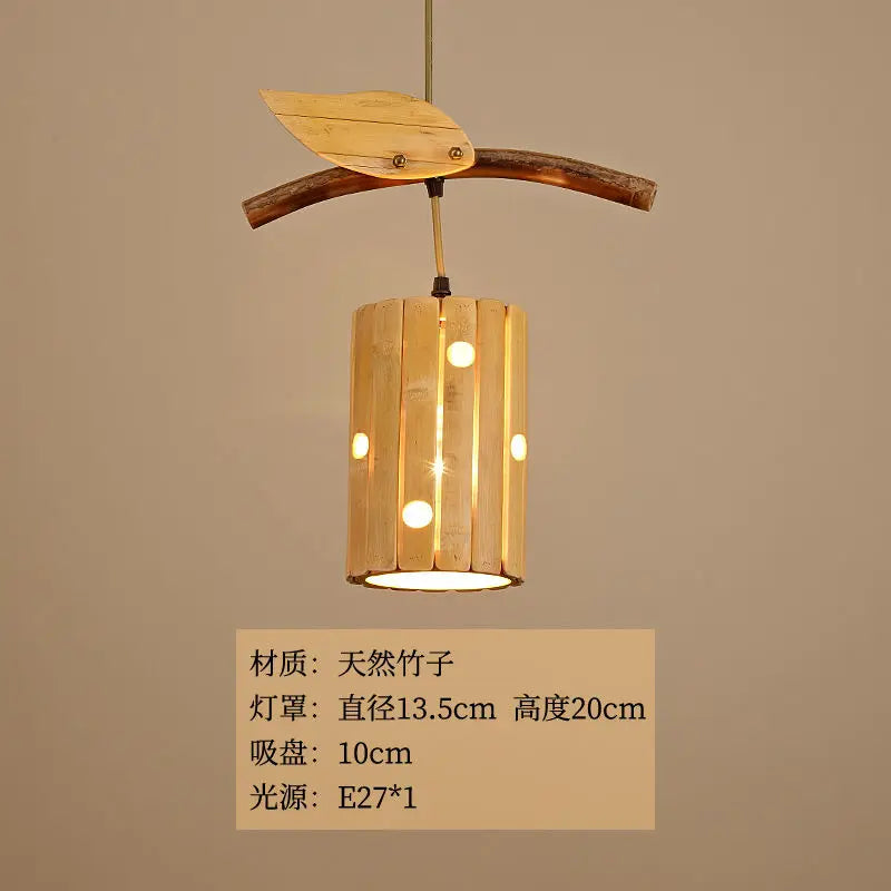 Afralia™ Bamboo Art Chandelier: Retro Korean Living Room Lights for Tea House & Restaurant