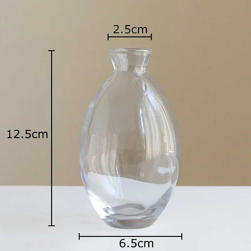 Afralia™ Small Glass Vase for Table Decoration Room Aesthetic, Multi Style Floral Pots