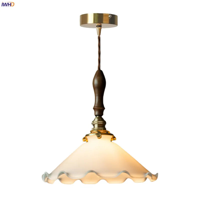 Afralia™ Glass LED Pendant Flower Lampshade for Bedroom & Living Room Decor
