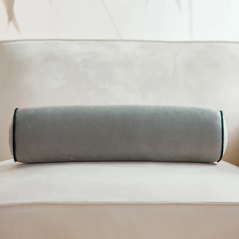 Afralia™ Velvet Candy Body Pillow Flannel Rolled Edge Solid Color Waist Cushion