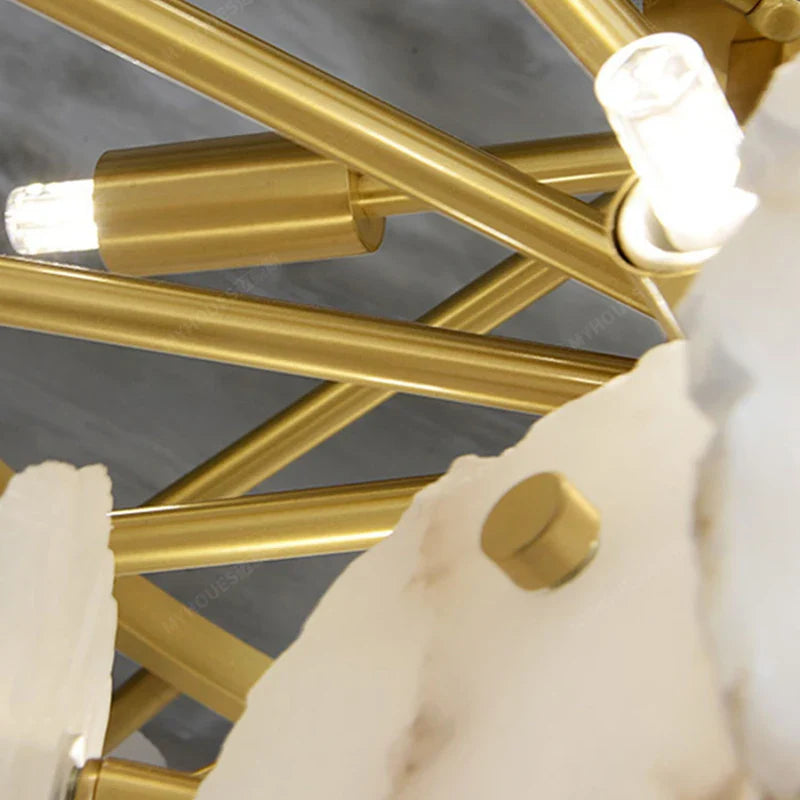 Afralia™ Nordic Marble LED Pendant Light: Modern Round Chandelier Ceiling Lighting for Living Room, Dining Room, Bedroom