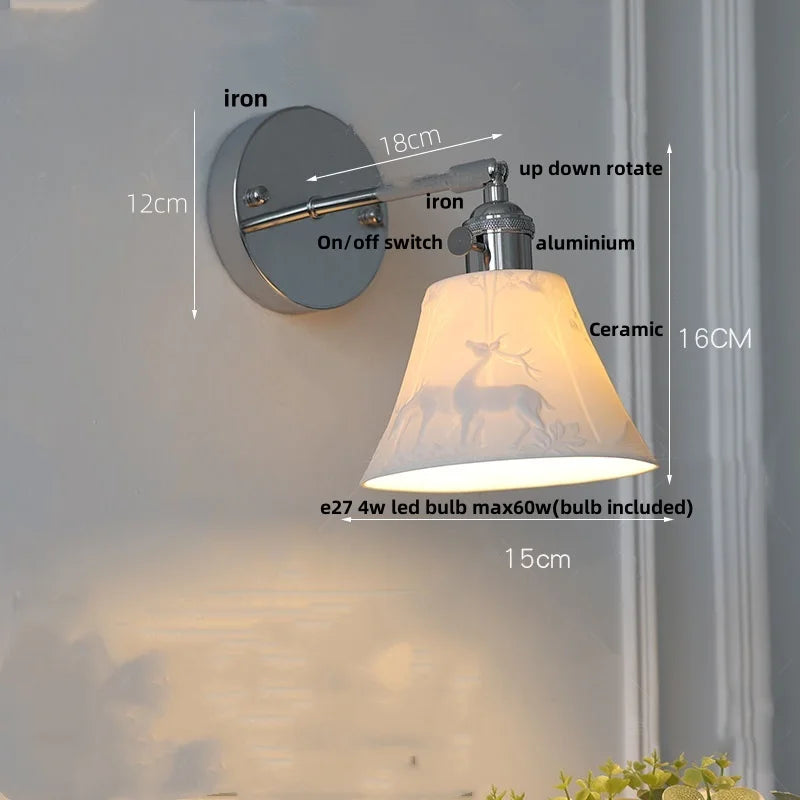 Afralia™ Clear Glass Iron Wall Lamp - Dual Light Up Down Rotate for Home Décor