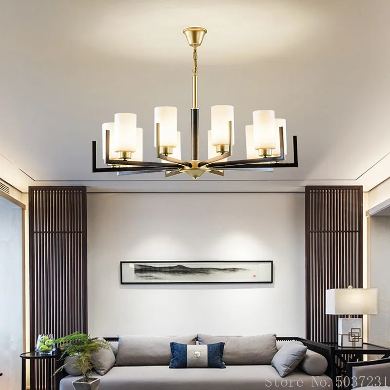 Afralia™ Zen LED Chandelier Iron Lamp for Modern Living Room Bedroom Dining Room