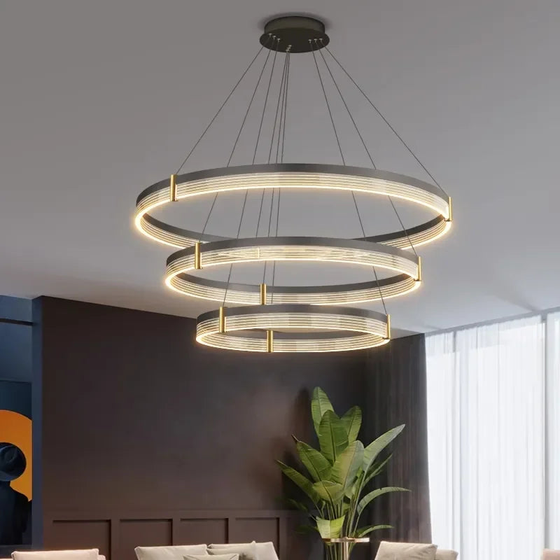 Afralia™ Luxury Ring Pendant Light for Modern Living Room, Bedroom, Dining Room décor