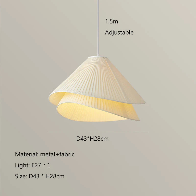 Afralia™ Cream Fabric LED Pendant Chandelier for Nordic Minimalist Home Decor
