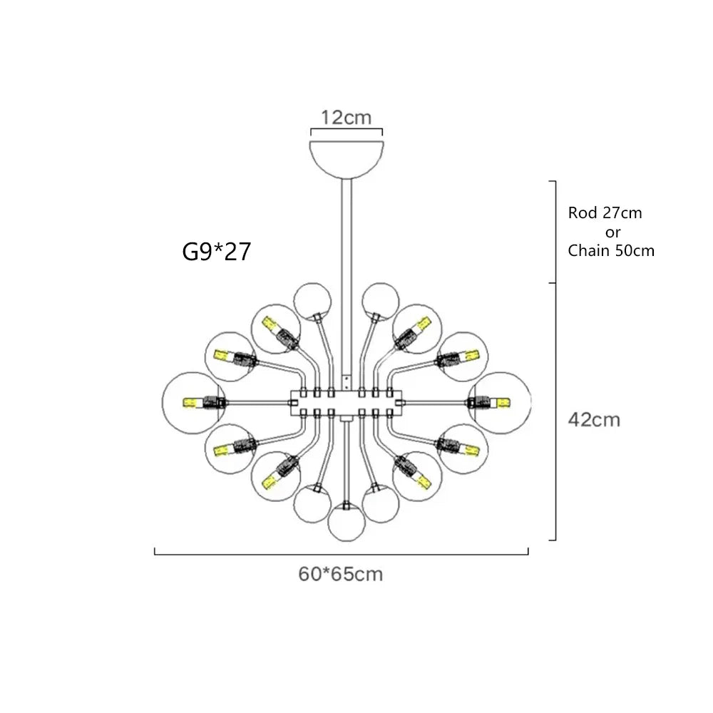 Afralia™ Glass Bubble Chandelier - Clear Anthracite Light Fixture for Modern Living Room