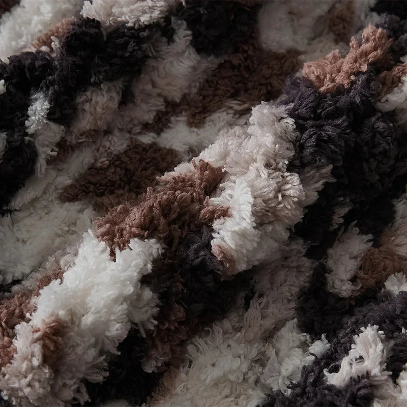 Afralia™ Knitted Jacquard Blanket Throw 130x160cm 1400g