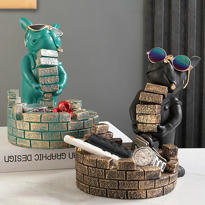 Afralia™ Dog Statue Resin Art Sculpture Figurine Home Study Decoration Ornament