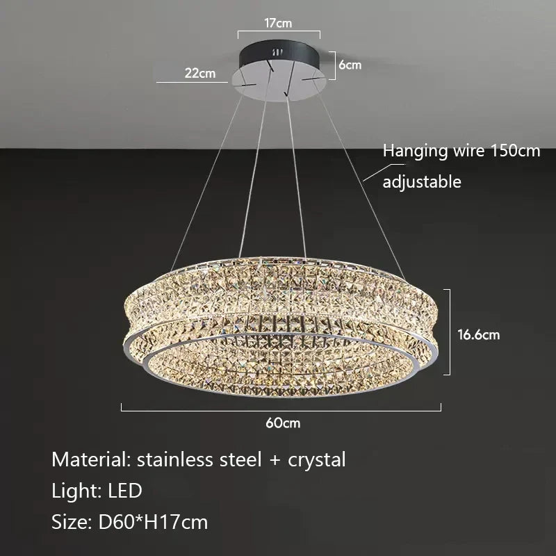 Afralia™ Crystal Ceiling Chandelier for Living Dining Bedroom Home Decor - Modern Luxury Lighting