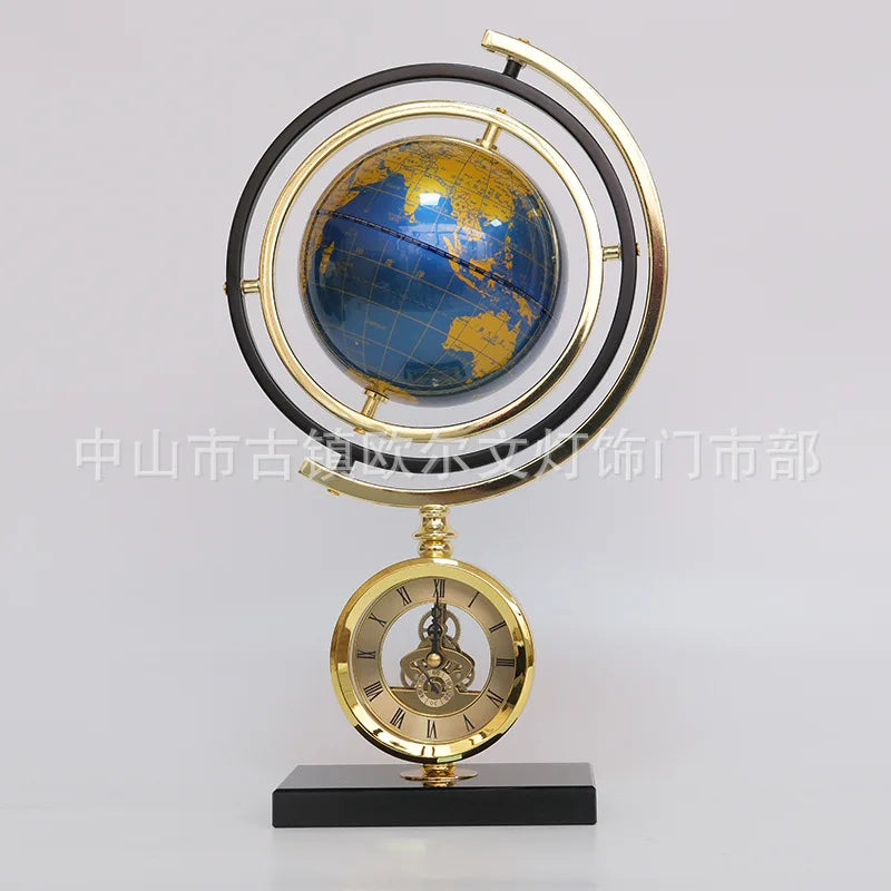Afralia™ Clock Globe Decoration: Elegant Office & Living Room Home Decor