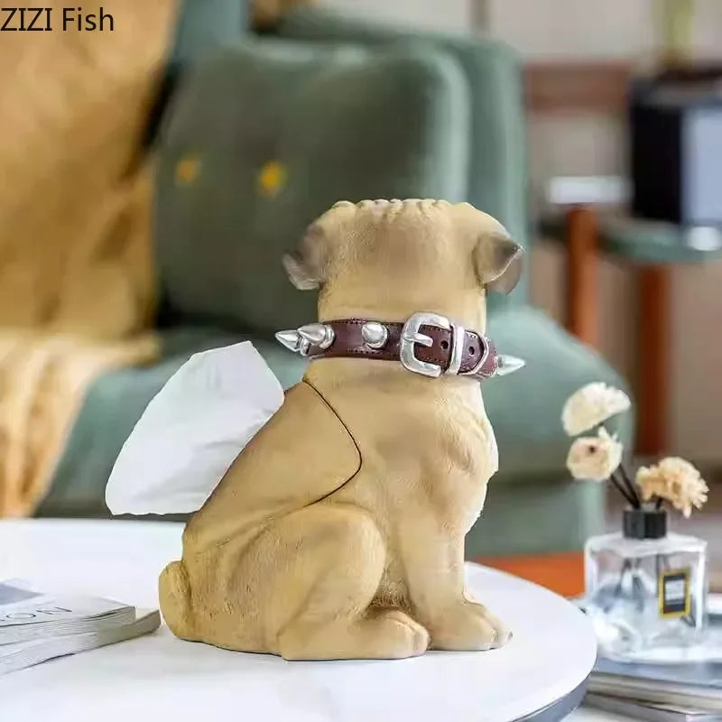 Afralia™ Bulldog Tissue Box: Cute Dog Shape Coffee Table Decoration