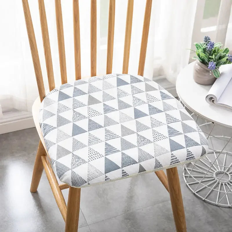 Afralia™ Cotton Hemp Dining Chair Cushion - Nordic Print, Non-Slip, Comfortable Office & Living Decor