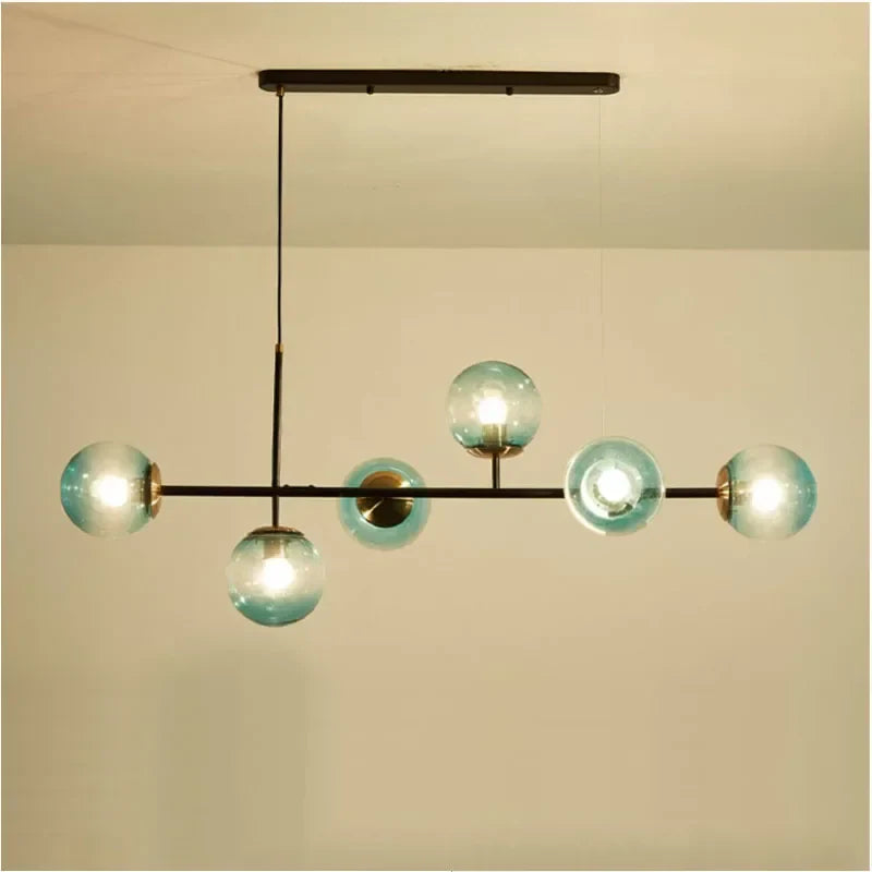 Afralia™ Glass Ball LED Pendant Light Modern Chandelier for Living Room Decor