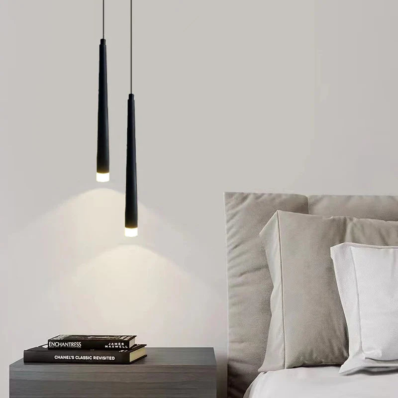 Afralia™ LED Minimalist Pendant Lamp - Black/White for Bedroom, Dining, Coffee Shop Lighting