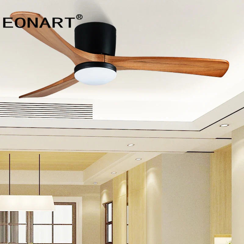 Afralia™ 36" Wooden White Ceiling Fan with Remote Control - Modern Indoor Solid Wood Fan