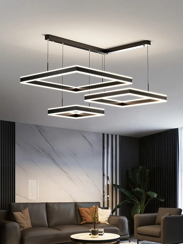 Afralia™ Modern Square LED Chandelier - New 2022 Minimalist Luxury Lighting