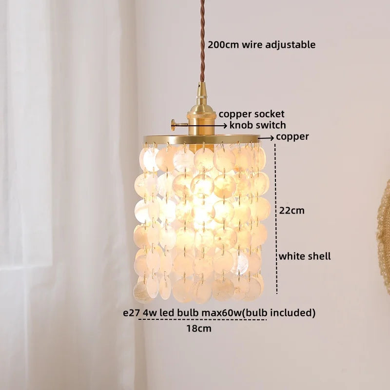 Afralia™ Romantic Shell LED Pendant Light Fixture for Modern Decor