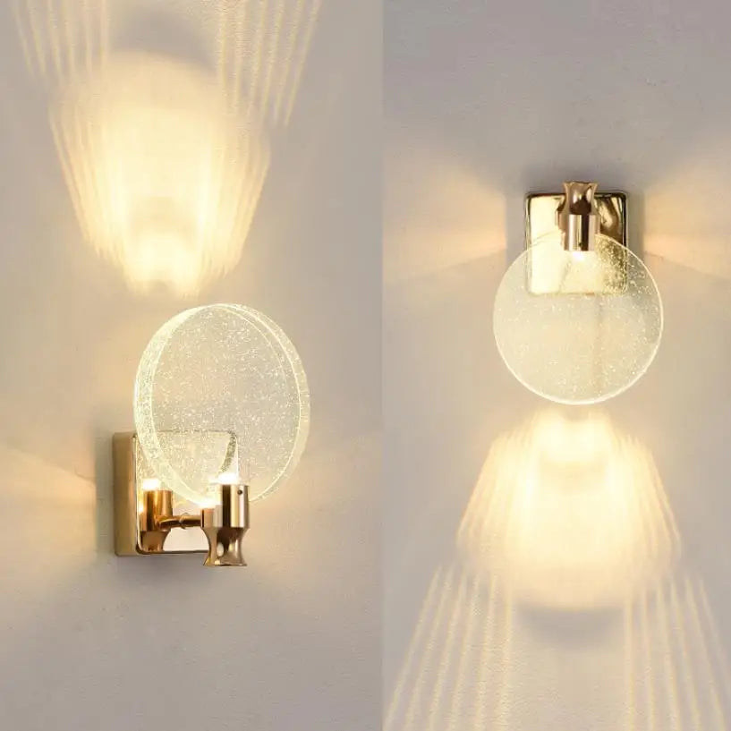 Afralia™ Gold LED Crystal Wall Sconce for Modern Bedroom Bathroom Living Room Lighting