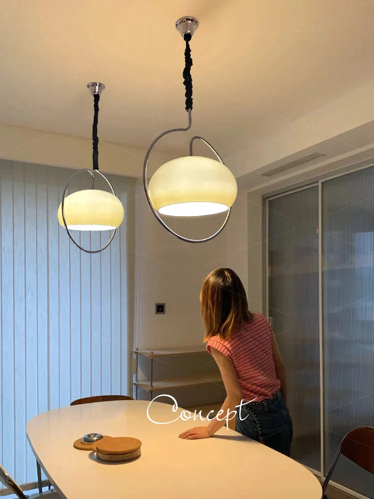 Cream Bauhaus Bedroom Pendant Lamp by Afralia™