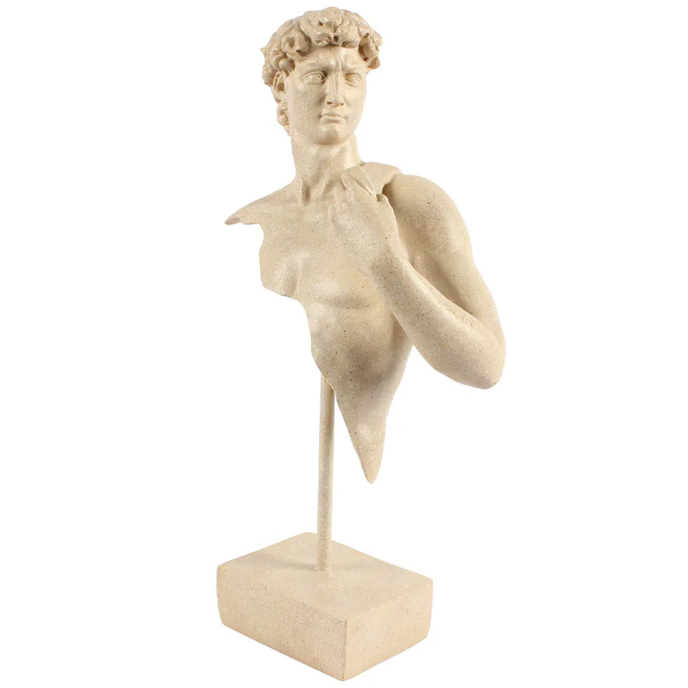Afralia™ David Bust Resin Sculpture | Abstract Nude Man Figurine for Room Decor