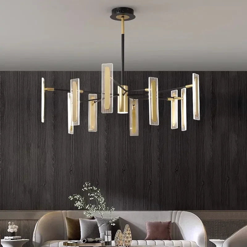 Afralia™ Gold Crystal LED Chandelier for Living Room, Dining, Kitchen - Modern Luxury Style