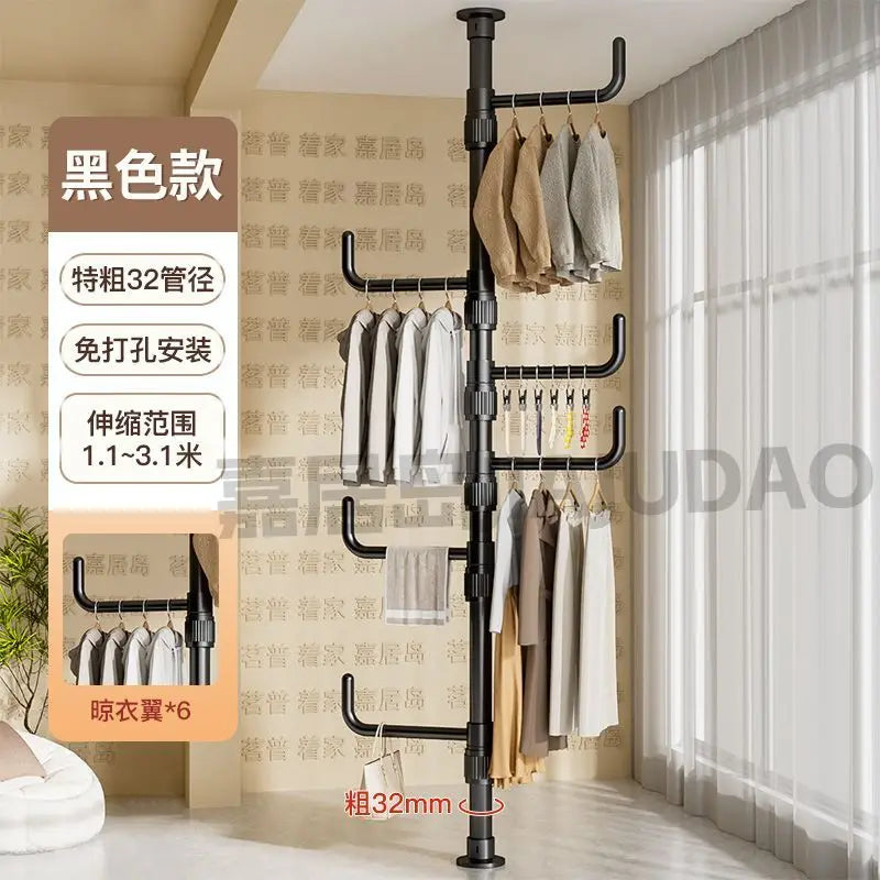 Afralia™ Clothing Storage Hanging Rail Coat Rack for Bedroom and Living Room
