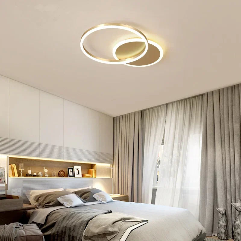 Afralia™ Nordic Ring Dimmable LED Ceiling Chandelier for Home Design Lighting