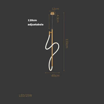 Afralia™ Modern Designer Chandelier for Living Room, Dining Table, Bar - Lines Lighting