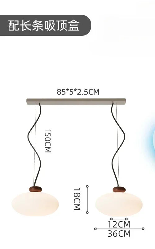 Afralia™ Nordic Wood Glass Pendant Light Chandelier for Dining Room and Bar Home Decor