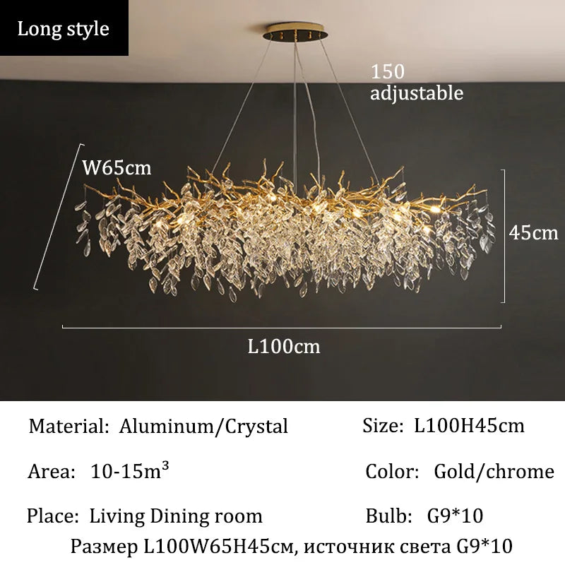 Afralia™ Crystal Chandeliers: Villa Living Dining Room Lighting Fixture
