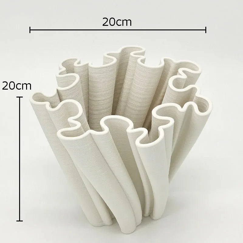 Afralia™ Bud Shape Ceramic Vase Floral Arrangement Desk Decor Modern Artificial Flowers