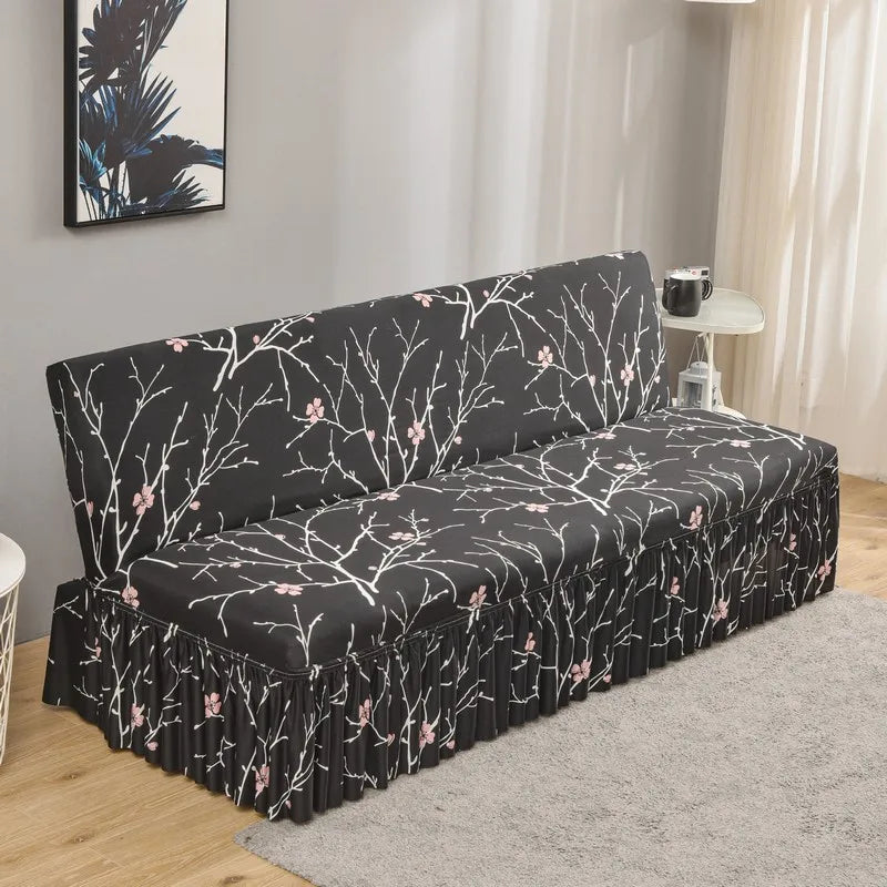 Afralia™ Elastic Armless Futon Bed Sofa Cover Slipcover