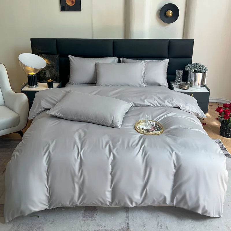 Afralia™ Soft White Duvet Cover Set: Thicken Comfortable Bedding with Flat Sheet & Pillowcases