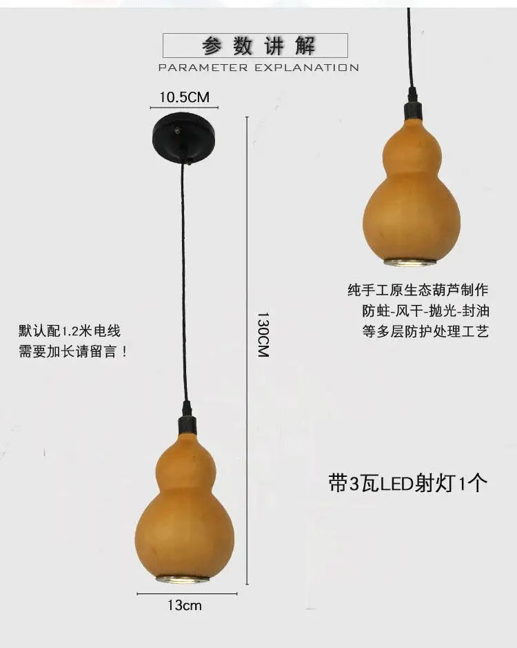 Afralia™ Zen Gourd Chandelier for Balcony, Tearoom, and Bedroom