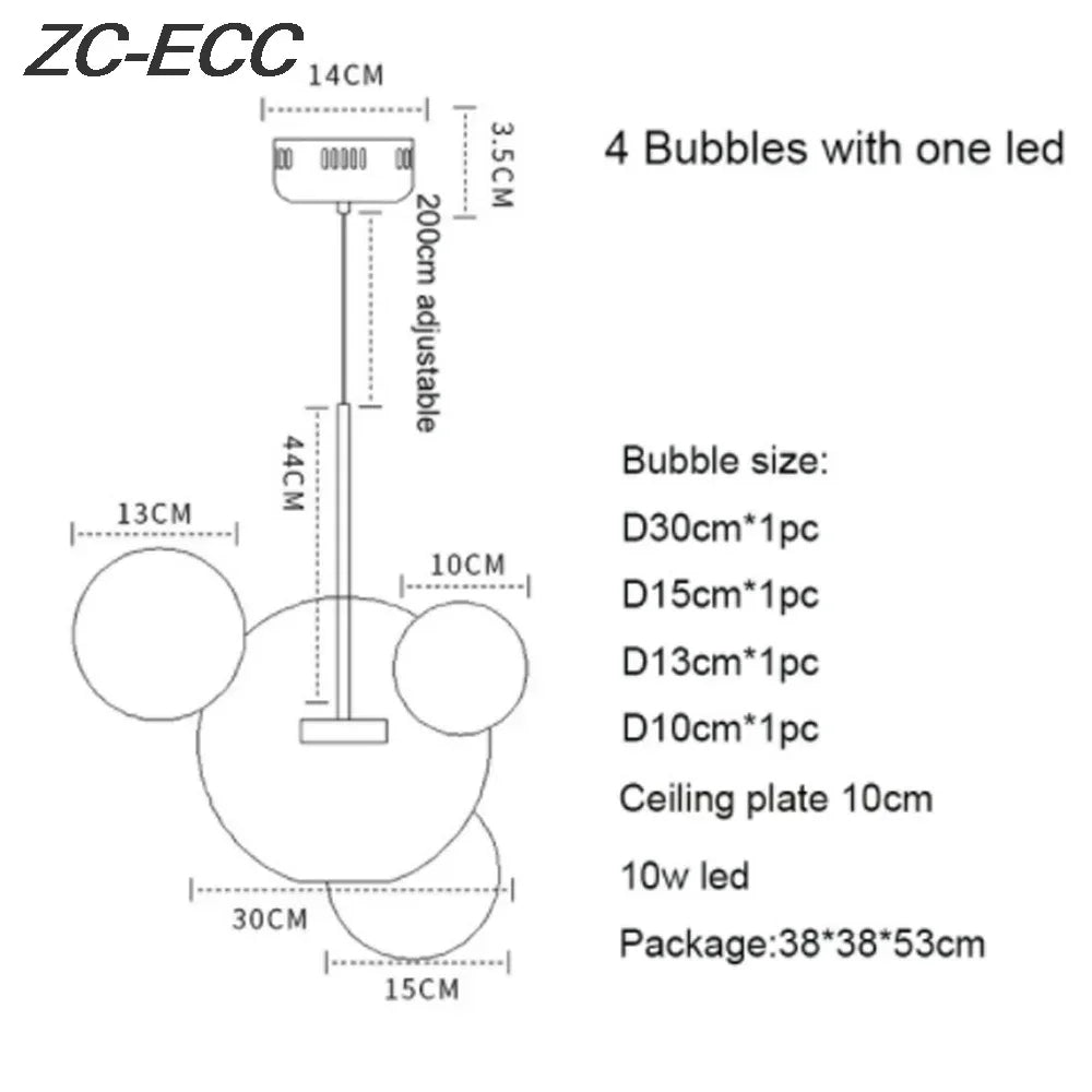 Afralia™ Glass Bubble LED Chandelier: Stylish Ceiling Lighting for Dining & Living Room