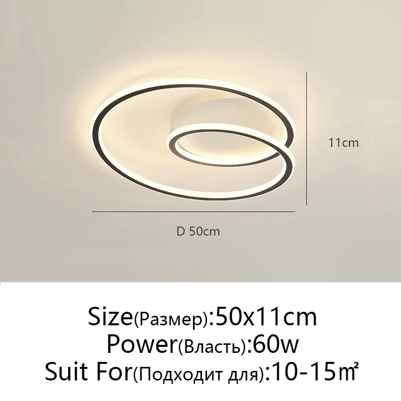 Afralia™ Modern Black & White LED Ceiling Chandelier for Home Decoration