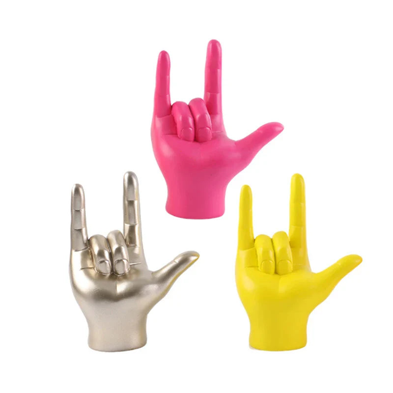 Afralia™ Sign Language "I Love You" Hand Statue Resin Sculpture Ornament